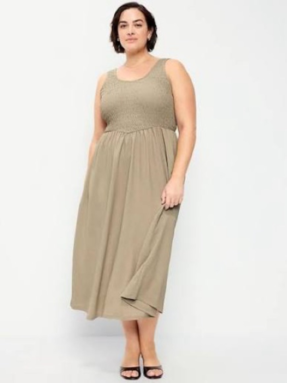 Old Navy - Fit & Flare Lightweight Smocked-Bodice Midi Dress